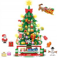 KALENDARZ ADWENTOWY DLA DZIECI KLOCKI CHOINKA MIKOLAJ LED 24×ZESTAW 1145szt