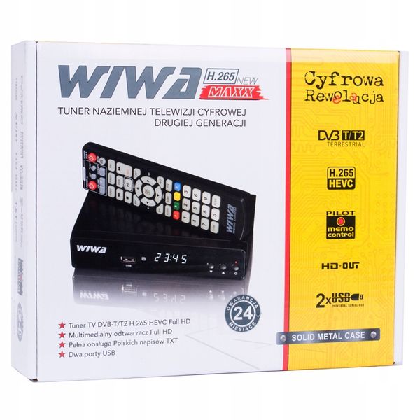Tuner Dekoder Telewizji WIWA DVBT2 HEVC H.265 MAXX zdjęcie 3