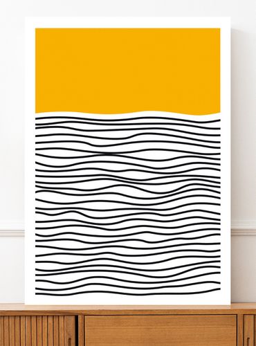 Plakat abstrakcja żółta czarna pattern 61x91 cm na Arena.pl