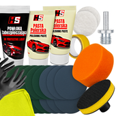 DUŻY ZESTAW DO REGENERACJI POLEROWANIA LAMP PAPIER PAD GĄBKA PASTA POWŁOKA