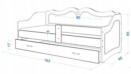 Łóżko tapicerowane 160x80 szuflada + materac LILI na Arena.pl