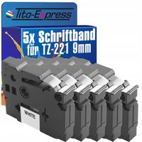 5x Taśma do Brother TZe-221 9mm Biała zestaw TZ221