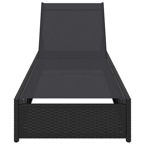 Leżak z poduszką 1-osoba Czarny 60 x 200 x 27cm polirattan na Arena.pl