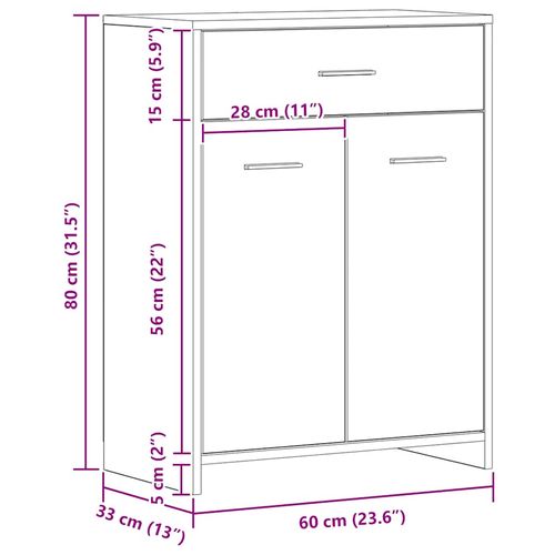 Szafka łazienkowa, dąb artisan, 60x33x80 cm na Arena.pl