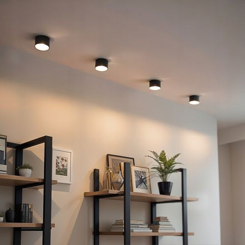 Oprawa Natynkowa Halogenowa Tuba LED Sufitowa Na Żarówkę GX53 Czarna na Arena.pl