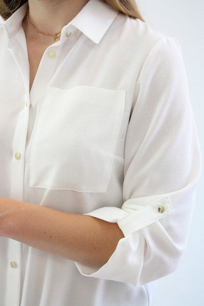 Biała elegancka koszula Dona Biała 44 zdjęcie 3