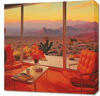 Obraz 60x60cm Posiedenie w Pustynnym Domu