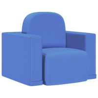 Sofa dziecięca 2-w-1, niebieska, sztuczna skóra