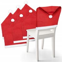 ŚWIĄTECZNY POKROWIEC NA KRZESŁO CZERWONY CZAPKA MIKOŁAJA DEKORACJA Ozdoba