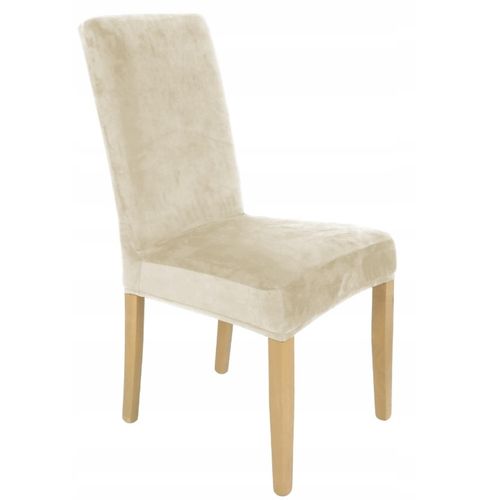 6 SZT POKROWIEC NA KRZESŁO Beż Kaszmirowy WELUR Elastyczny Gruby Pokrowce na Arena.pl