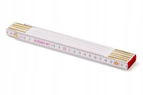 Miara składana drewniana 2 m biała METRIE Perfekt przeguby stalowe 10 na Arena.pl