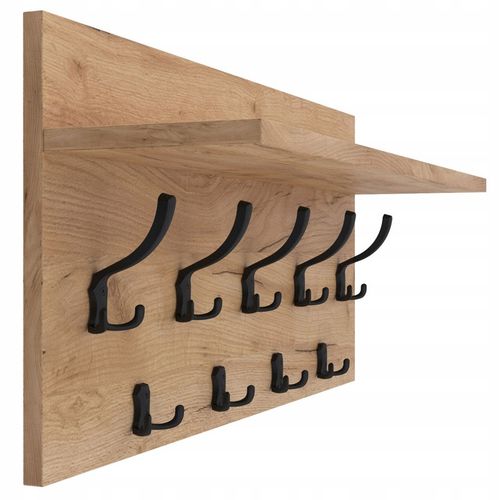 Wieszak na ubrania ścienny panelowy 9 haków 70x40 Biały na Arena.pl