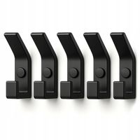 5 szt - Wieszak ścienny haczyk na ubrania metalowy podwójny CZARNY