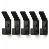 5 szt - Wieszak ścienny haczyk na ubrania metalowy podwójny CZARNY