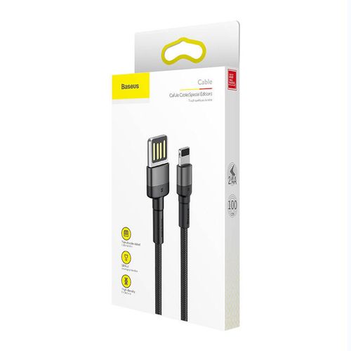 kabel lightning usb (dwustronny) baseus cafule 2,4a 1m (szaro-czarny) na Arena.pl