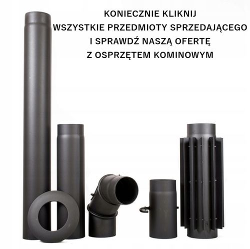 ZESTAW PRZYŁĄCZENIOWY DO PIECA FI 180 KOLANO RURA ROZETA SZNUR AKCESORIA na Arena.pl
