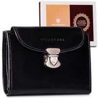 skórzany portfel damski z systemem rfid zapinany na zatrzask — peterson