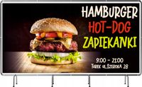 BANER REKLAMOWY 130x80cm duży wybór wzorów HAMBURGER HOT-DOG ZAPIEKANKI