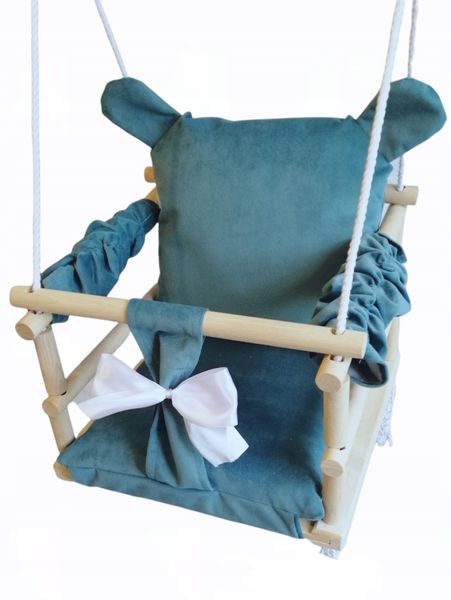 HUŚTAWKA 3w1 DLA DZIECI miś kolor TURKUSOWY zdjęcie 1