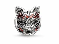 Rodowany srebrny charms do pandora głowa lisa lisek lis fox cyrkonie srebro 925 CHARM188