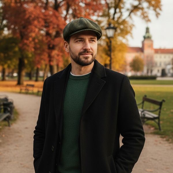 Kaszkiet męski OCIEPLANY Czapka Old School 50% WEŁNY Pako Jeans Retro Style zdjęcie 3