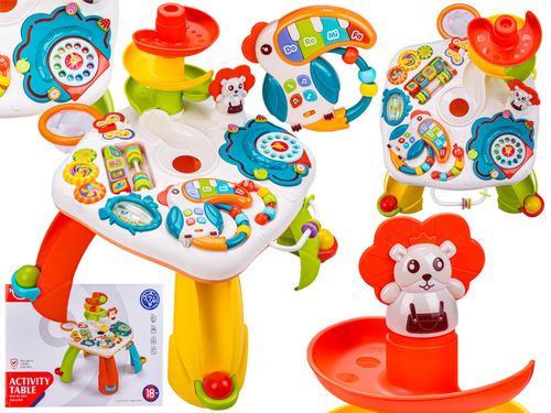 DLA NAJMŁODSZYCH STOLIK Z ZJEŻDŻALNIĄ  GRZECHOTKĄ I MELODIĄ na Arena.pl