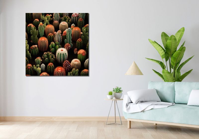 Obraz 100x100cm Ogród Kaktusów zdjęcie 2