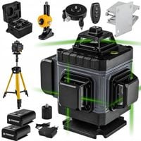 POZIOMICA LASEROWA 4D 360° 16 LINI LASER KRZYŻOWY ZIELON+STATYW PM-PLK-4DM1