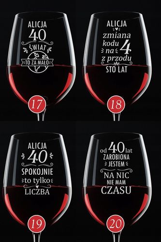 Kieliszek do Wina z grawerem prezent na 18 30 40 50 URODZINY 440 ml + na Arena.pl