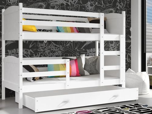 Łóżko MATEUSZ 2 białe Kolor - Błękit na Arena.pl