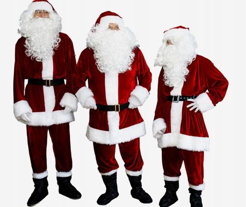 WELUROWY KOSTIUM STRÓJ MIKOŁAJA BURGUND SAKWA NA CUKIERKI +LIST 10el na Arena.pl