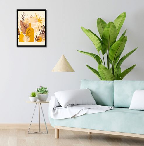 Plakat 40x50cm Złote Rośliny na Arena.pl