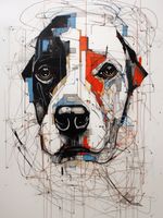 Plakat 15x20cm Przyrysowany Psiak