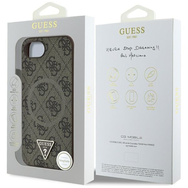 etui guess 4g ring triangle logo magsafe do iphone 16e brązowy zdjęcie 8