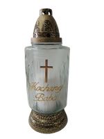 Znicz całoroczny Kochanej Babci złoty 28 cm