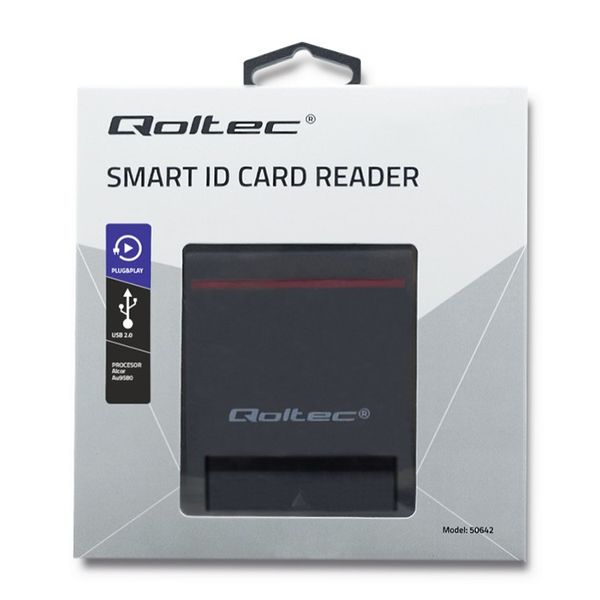 Qoltec Inteligentny czytnik chipowych kart ID |USB 2.0|Plug&Play zdjęcie 6