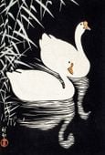 Plakat 67,5x100cm White Chinese Geese, Koson Japoński Vintage do Salonu