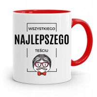 Kubek Czerwony Dla Teścia Wszystkiego Najlepszego Z Nadrukiem Ze Zdjęciem