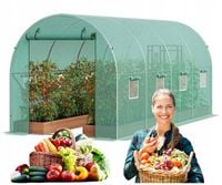 Tunel Foliowy Szklarnia Ogrodowa Namiot Foliowy Stelaż Foliak 4x2m Dodatki