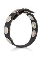 leather multi snap ring black