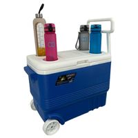 LODÓWKA TURYSTYCZNA SAMOCHODOWA 45L MOBILNA KOŁA RĄCZKA UCHWYT NA NAPOJE XL