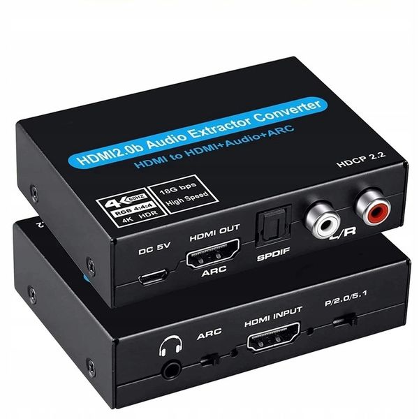 Ekstraktor HDMI 2.0 TOSLINK KONWERTER ARC 5.1 HDCP zdjęcie 1