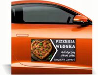 Magnes na auto samochód reklama magnetyczna 60x30 cm pizzeria włoska