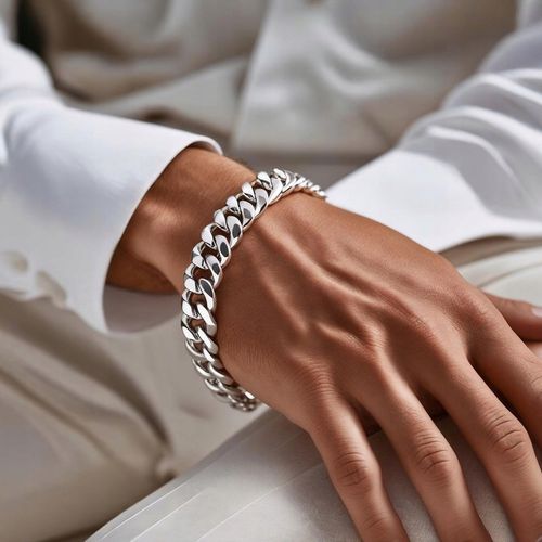 PEŁNA Bransoletka Srebrna Męska Pancerka SREBRO 925 Gruba 8mm DIAMENTOWANA na Arena.pl