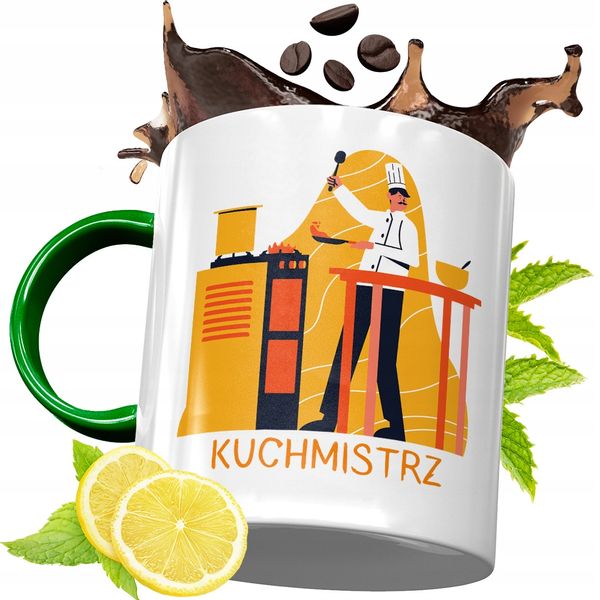 Kubek Zielony Dla Kucharza Idealny Prezent Z Nadrukiem Ze Zdjęciem zdjęcie 1