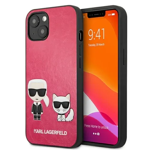 Etui Karl Lagerfeld Ikonik Karl&Choupette na iPhone 13 mini - fuksjowe na Arena.pl