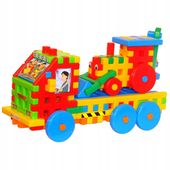 Ciężarówka z koparką - Klocki wafle konstrukcyjne