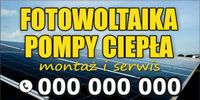 BANER REKLAMOWY OCZKOWANY 200x100 cm RÓŻNE WZORY FOTOWOLTAIKA POMPY CIEPŁA