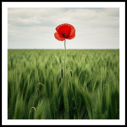 Plakat 60x60cm Samotny Mak na Polu na Arena.pl