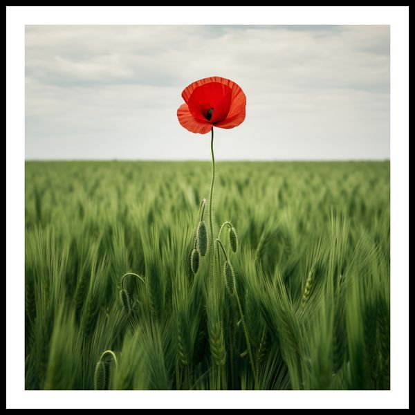 Plakat 60x60cm Samotny Mak na Polu zdjęcie 3